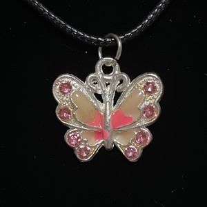 Butterfly Black Chord Necklace